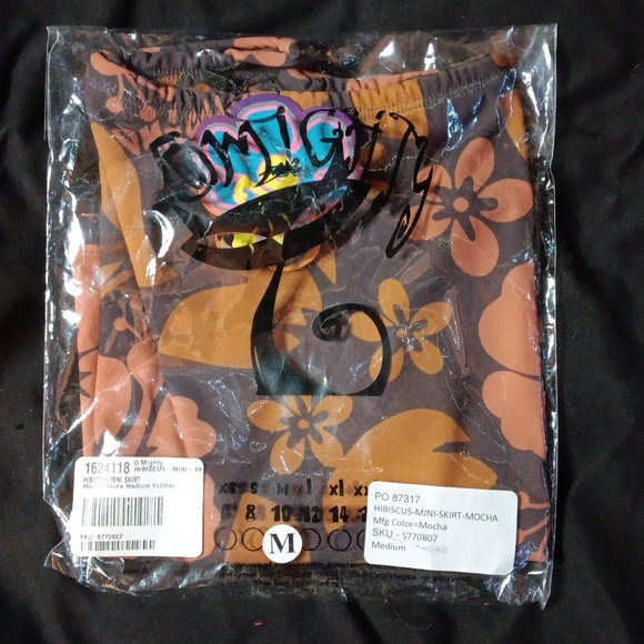 Dolls Kill × O. Mighty Mocha Brown Hibiscus Floral Skirt (M) - Picture 6 of 8